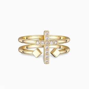 18k gold Vermeil Cross Ring